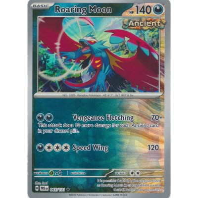 Prismatic Evolutions - 065/131 - Roaring Moon (poke ball rare reverse holo)