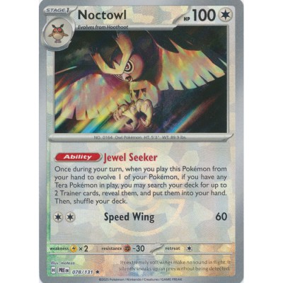 Prismatic Evolutions - 078/131 - Noctowl (poke ball rare reverse holo)
