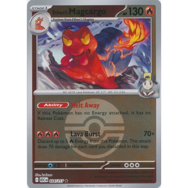 Ascended Heroes - 024/217 - Ethan's Magcargo (rare ball reverse holo)