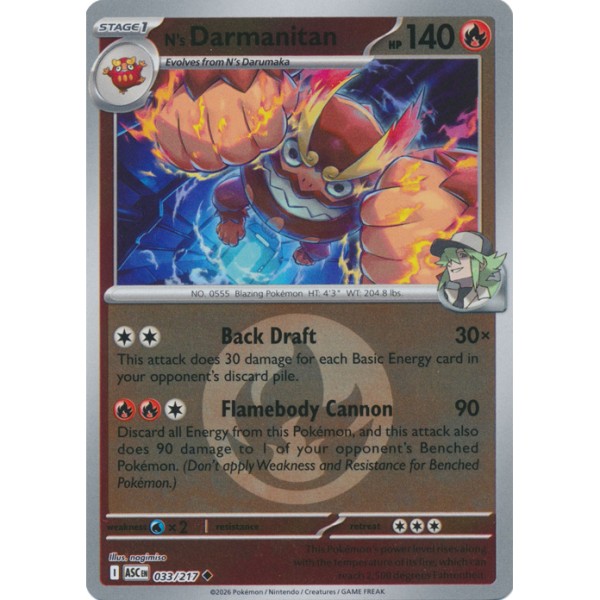 Ascended Heroes - 033/217 - N's Darmanitan (energy reverse holo)