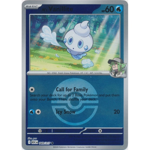 Ascended Heroes - 049/217 - N's Vanillite (ball reverse holo)