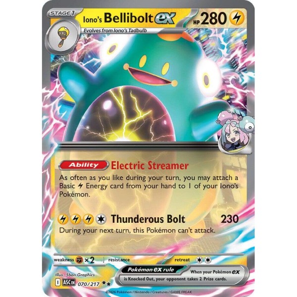 Ascended Heroes - 070/217 - Iono's Bellibolt EX (double rare)