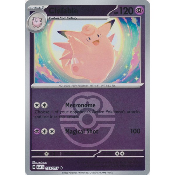 Ascended Heroes - 075/217 - Clefable (ball reverse holo)