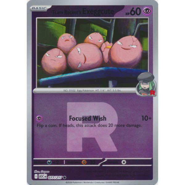 Ascended Heroes - 077/217 - Team Rocket's Exeggcute (rocket reverse holo)