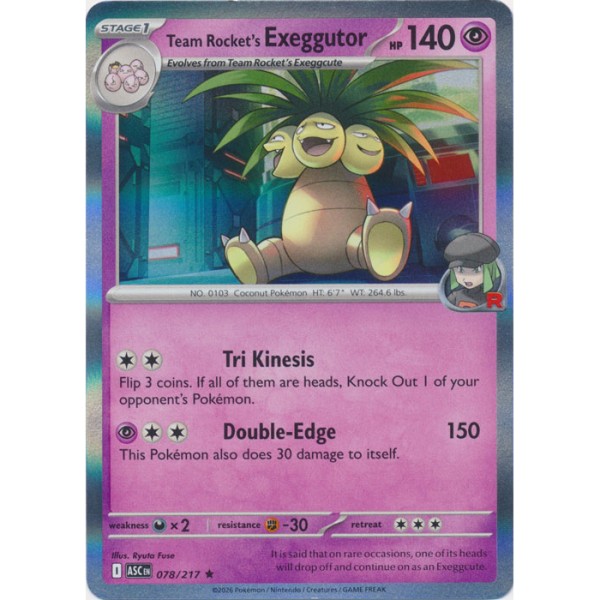 Ascended Heroes - 078/217 - Team Rocket's Exeggutor (rare holo)