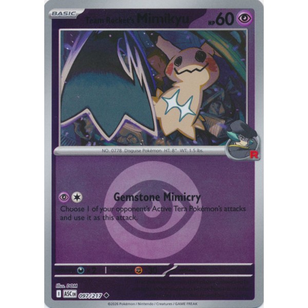 Ascended Heroes - 097/217 - Team Rocket's Mimikyu (energy reverse holo)