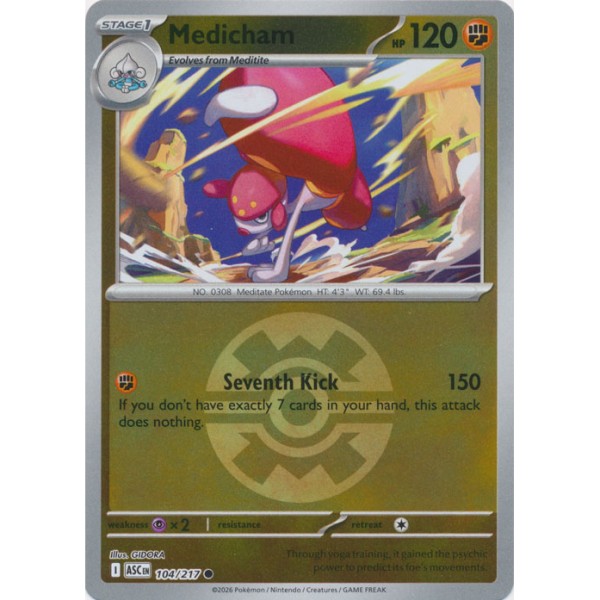 Ascended Heroes - 104/217 - Medicham (ball reverse holo)