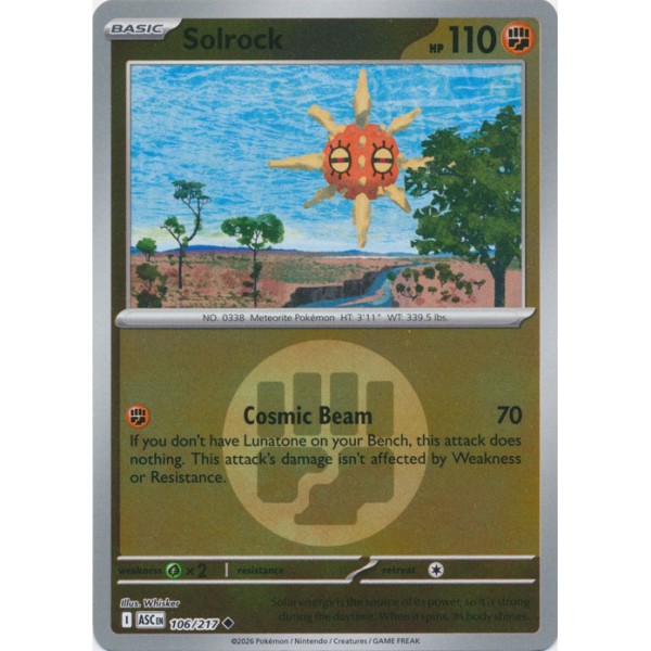 Ascended Heroes - 106/217 - Solrock (energy reverse holo)
