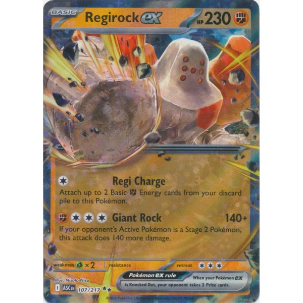 Ascended Heroes - 107/217 - Regirock EX (double rare)