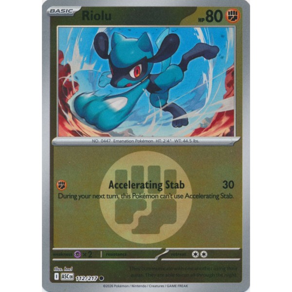 Ascended Heroes - 112/217 - Riolu (energy reverse holo)