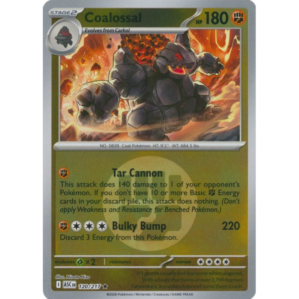 Ascended Heroes - 120/217 - Coalossal (rare energy reverse holo)