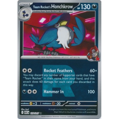 Ascended Heroes - 127/217 - Team Rocket's Honchkrow (rocket reverse holo)