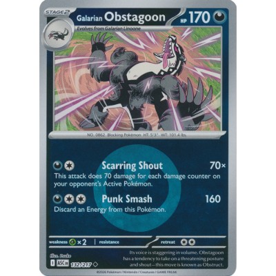 Ascended Heroes - 132/217 - Galarian Obstagoon (energy reverse holo)