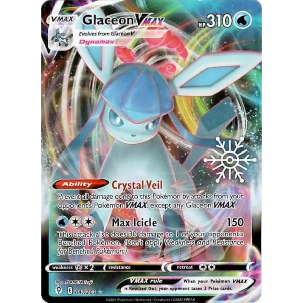 Evolving Skies - 041/203 - Glaceon VMax (ultra rare) - Snowflake Promo