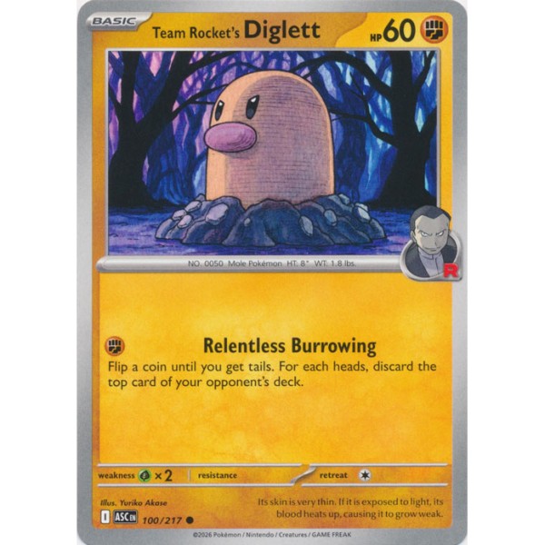 Ascended Heroes - 100/217 - Team Rocket's Diglett