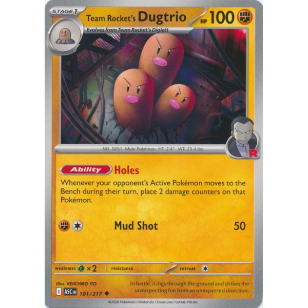 Ascended Heroes - 101/217 - Team Rocket's Dugtrio