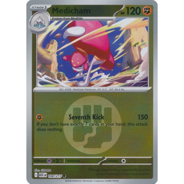 Ascended Heroes - 104/217 - Medicham (energy reverse holo)