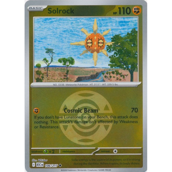 Ascended Heroes - 106/217 - Solrock (ball reverse holo)