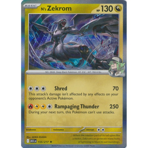 Ascended Heroes - 155/217 - N's Zekrom (rare holo)