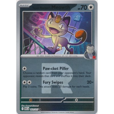 Ascended Heroes - 161/217 - Team Rocket's Meowth (rocket reverse holo)