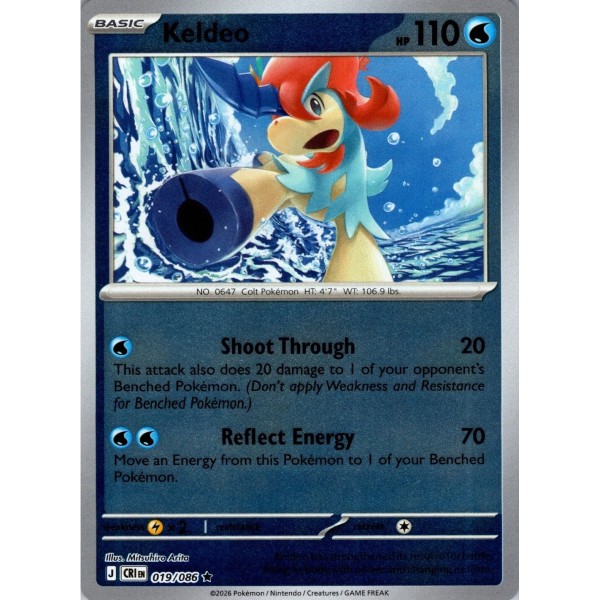 Chaos Rising - 019/086 - Keldeo (rare reverse holo)