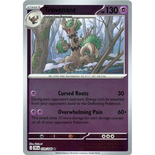 Chaos Rising - 039/086 - Trevenant (rare reverse holo)