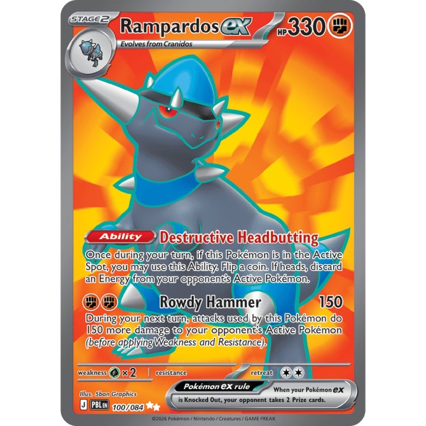 Pitch Black - 100/084 - Rampardos EX (ultra rare)