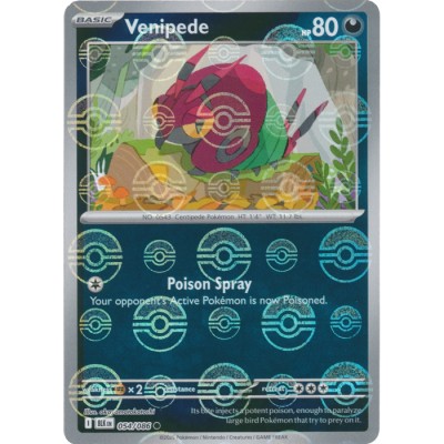 Black Bolt - 054/086 - Venipede (poke ball reverse holo)