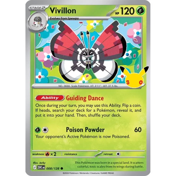 30th Anniversary - 008/128 - Vivillon (holo)