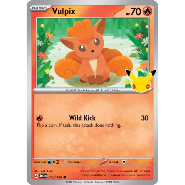 30th Anniversary - 009/128 - Vulpix (holo)