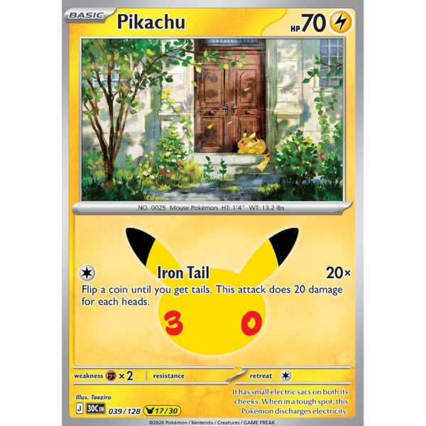 30th Anniversary - 039/128 - Pikachu (rare holo)