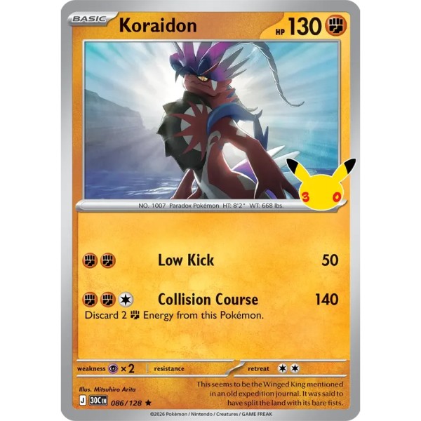 30th Anniversary - 086/128 - Koraidon (rare holo)