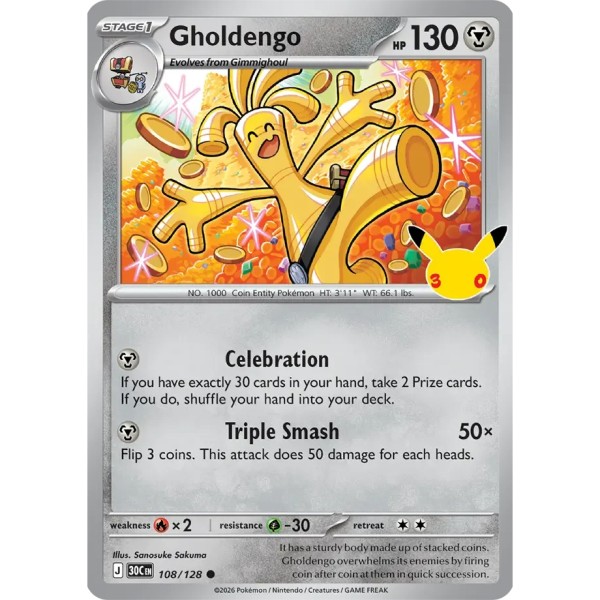 30th Anniversary - 108/128 - Gholdengo (holo)