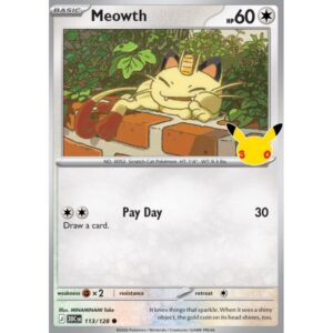 30th Anniversary - 113/128 - Meowth (holo)