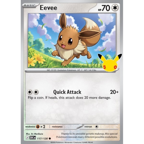 30th Anniversary - 117/128 - Eevee (holo)
