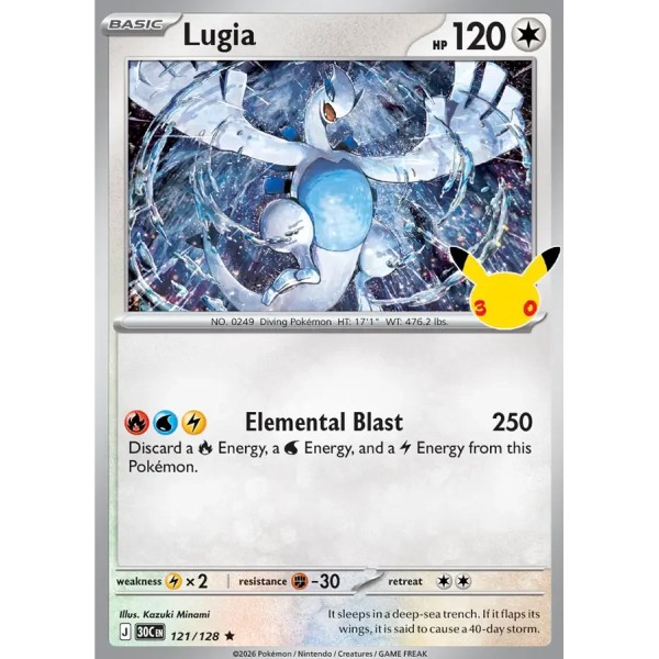 30th Anniversary - 121/128 - Lugia (rare holo)