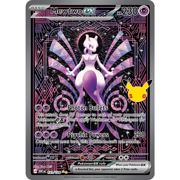 30th Anniversary - 151/128 - Mewtwo ex (special illustration rare)