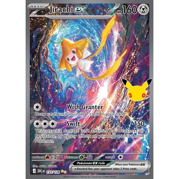 30th Anniversary - 155/128 - Jirachi ex (special illustration rare)