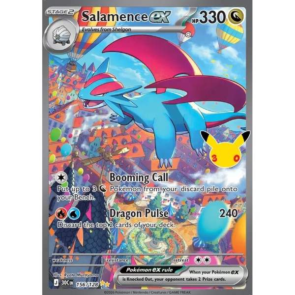 30th Anniversary - 156/128 - Salamence ex (special illustration rare)