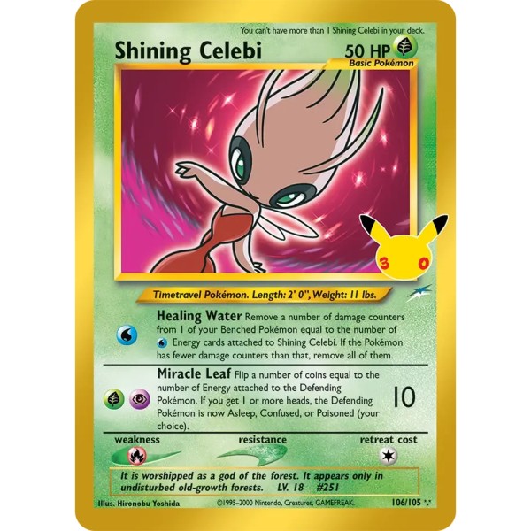 30th Anniversary - 106/105 - Shining Celebi (secret rare)