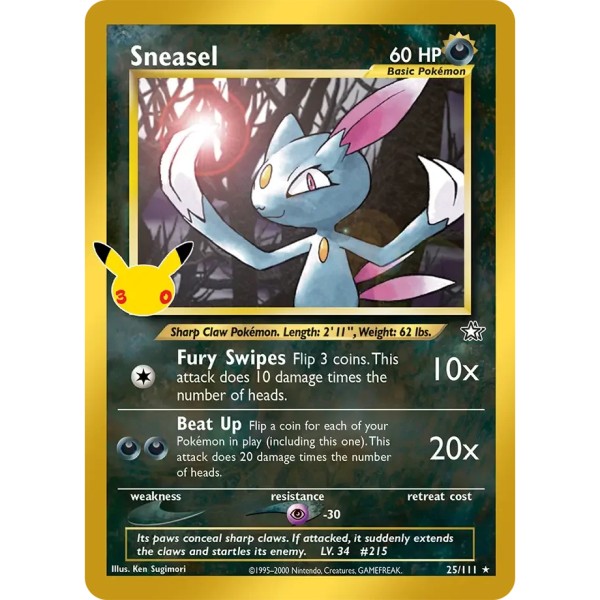 30th Anniversary - 25/111 - Sneasel (rare)